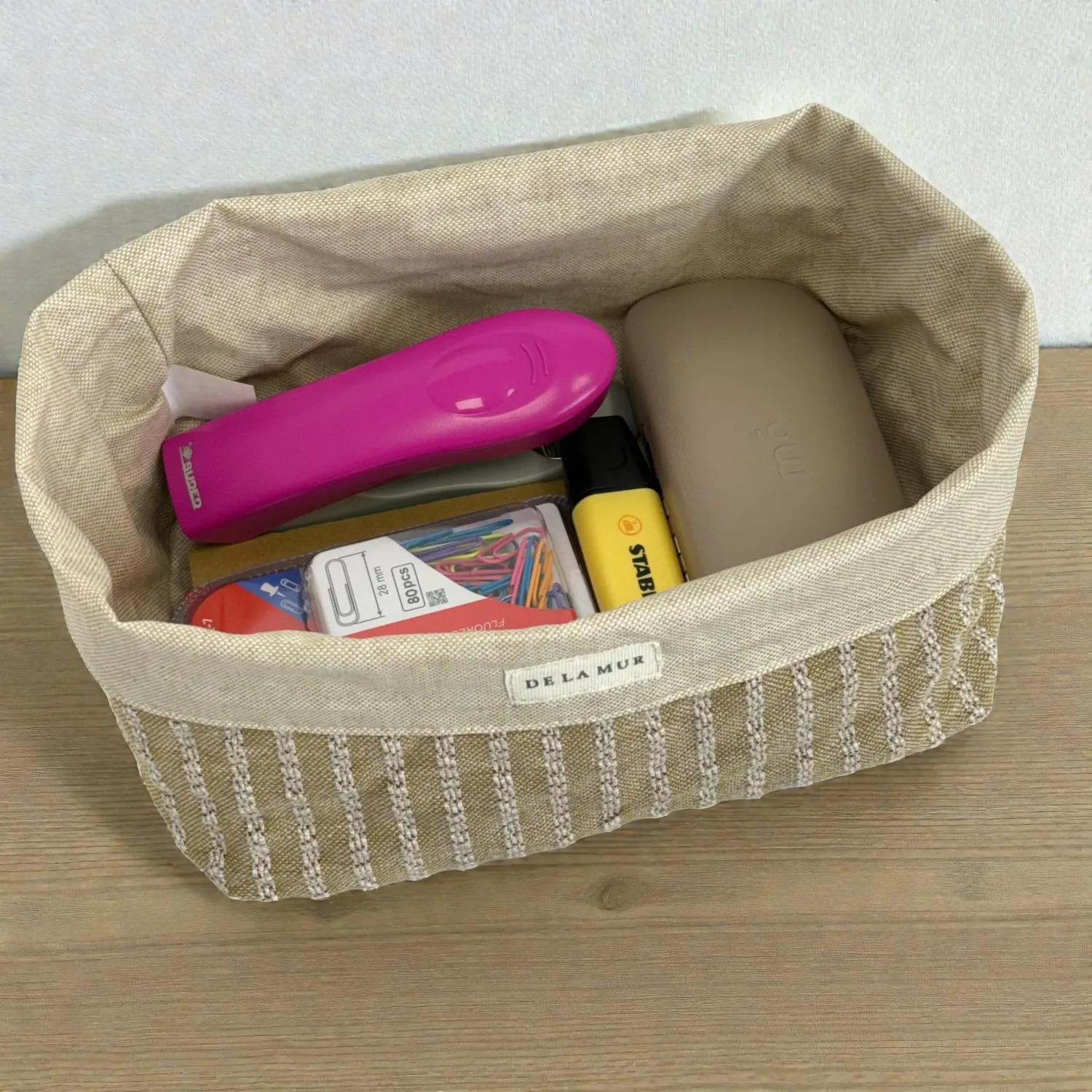 De La Mur Sage oppbevaringskurv beige stripet 21 cm