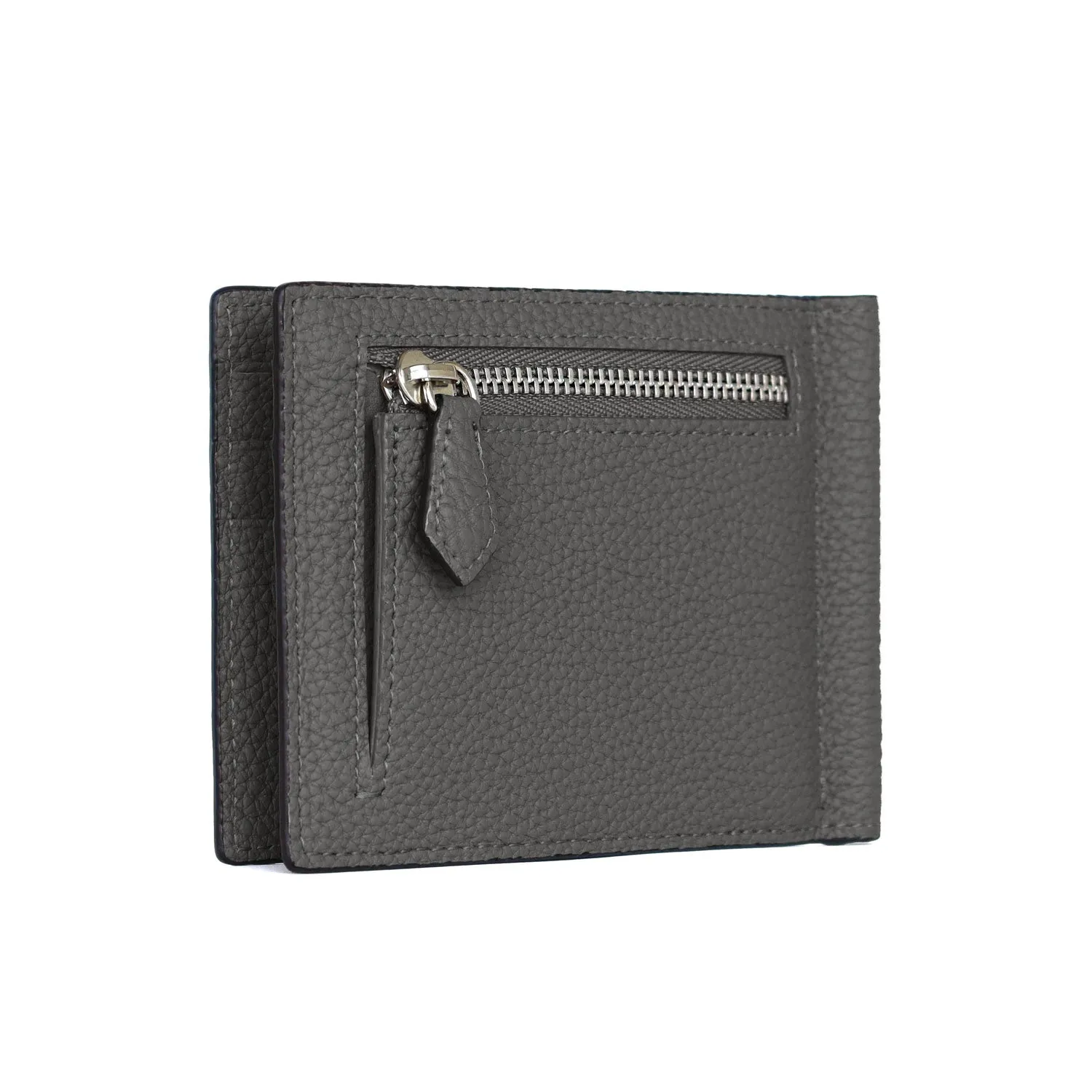 Bonaventura Bi-fold seddelklips Etoupe krympeskinn