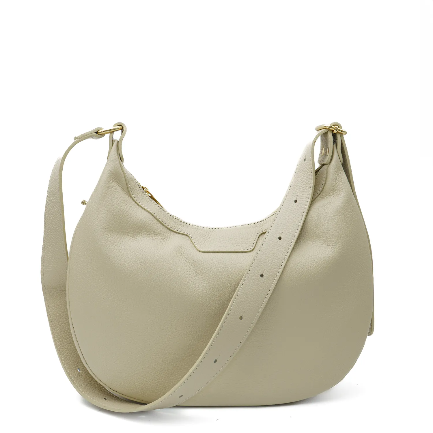 Latalia Gela hobo-veske beige ekte skinn