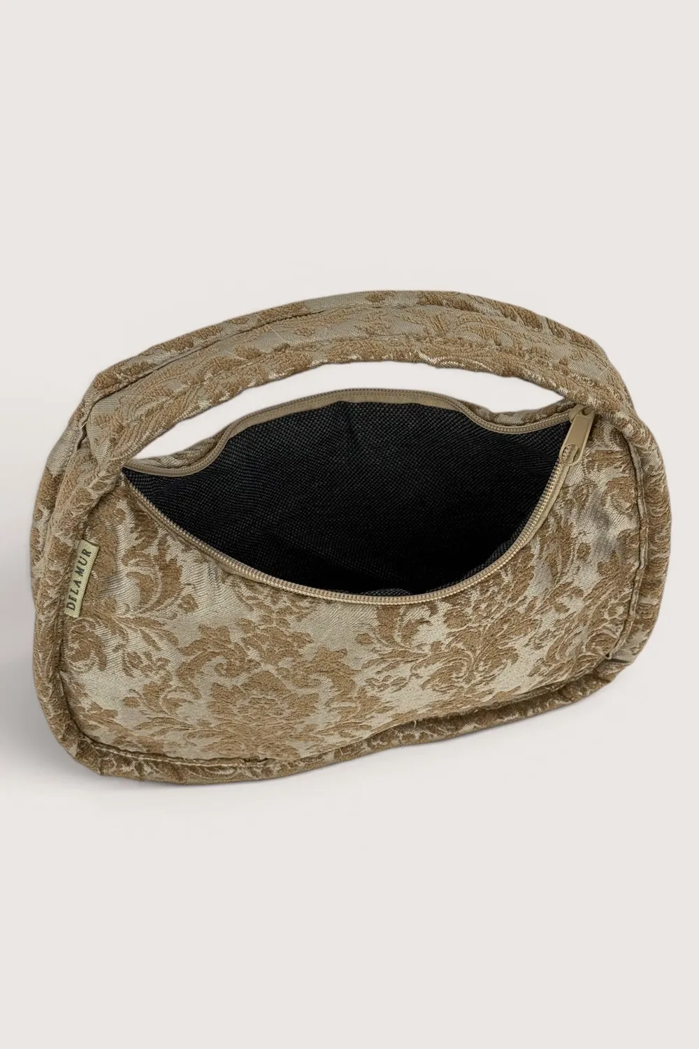 De La Mur Kate oval selskapsveske 25 cm beige blomster