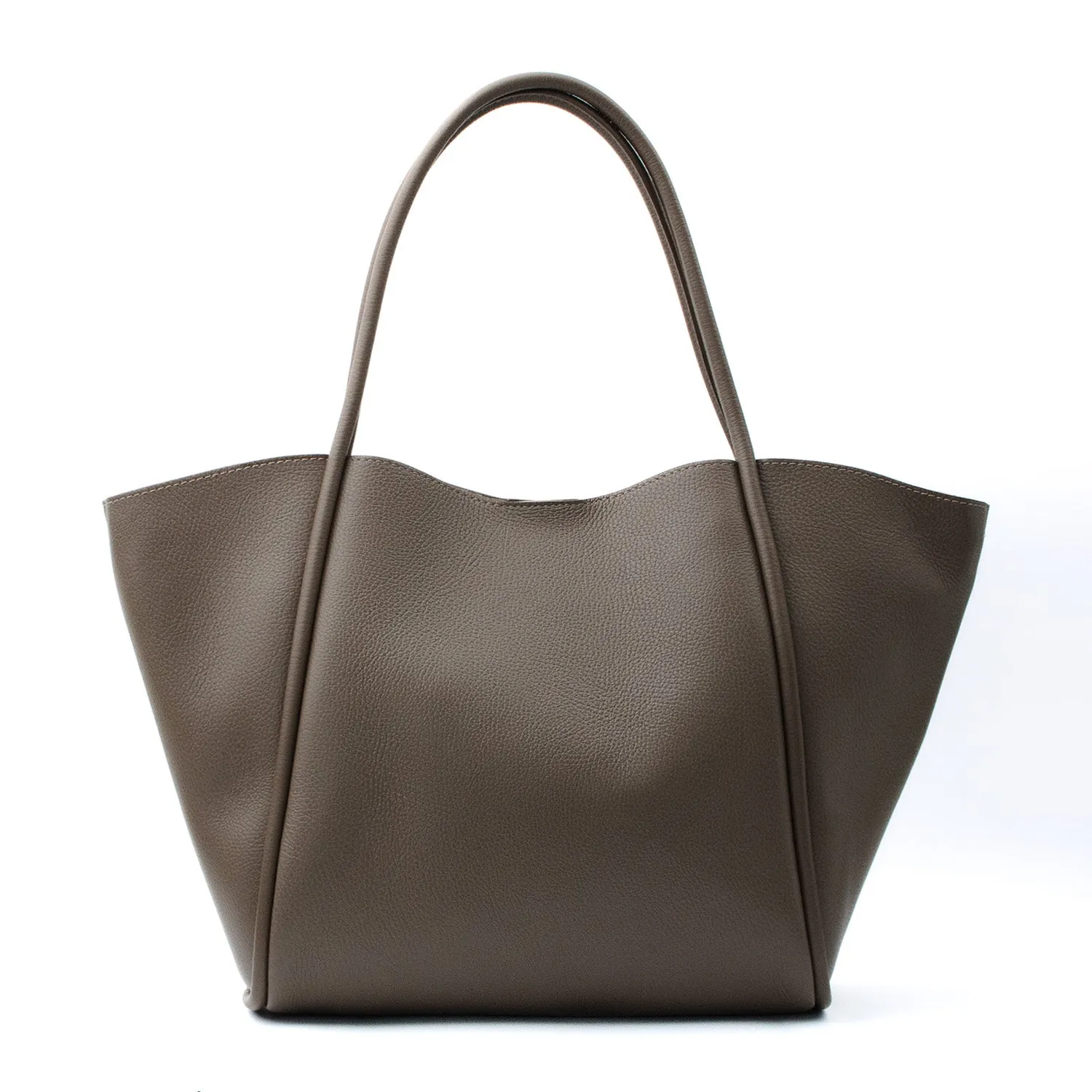 Latalia Florence XL shopper skinnveske taupe laptop