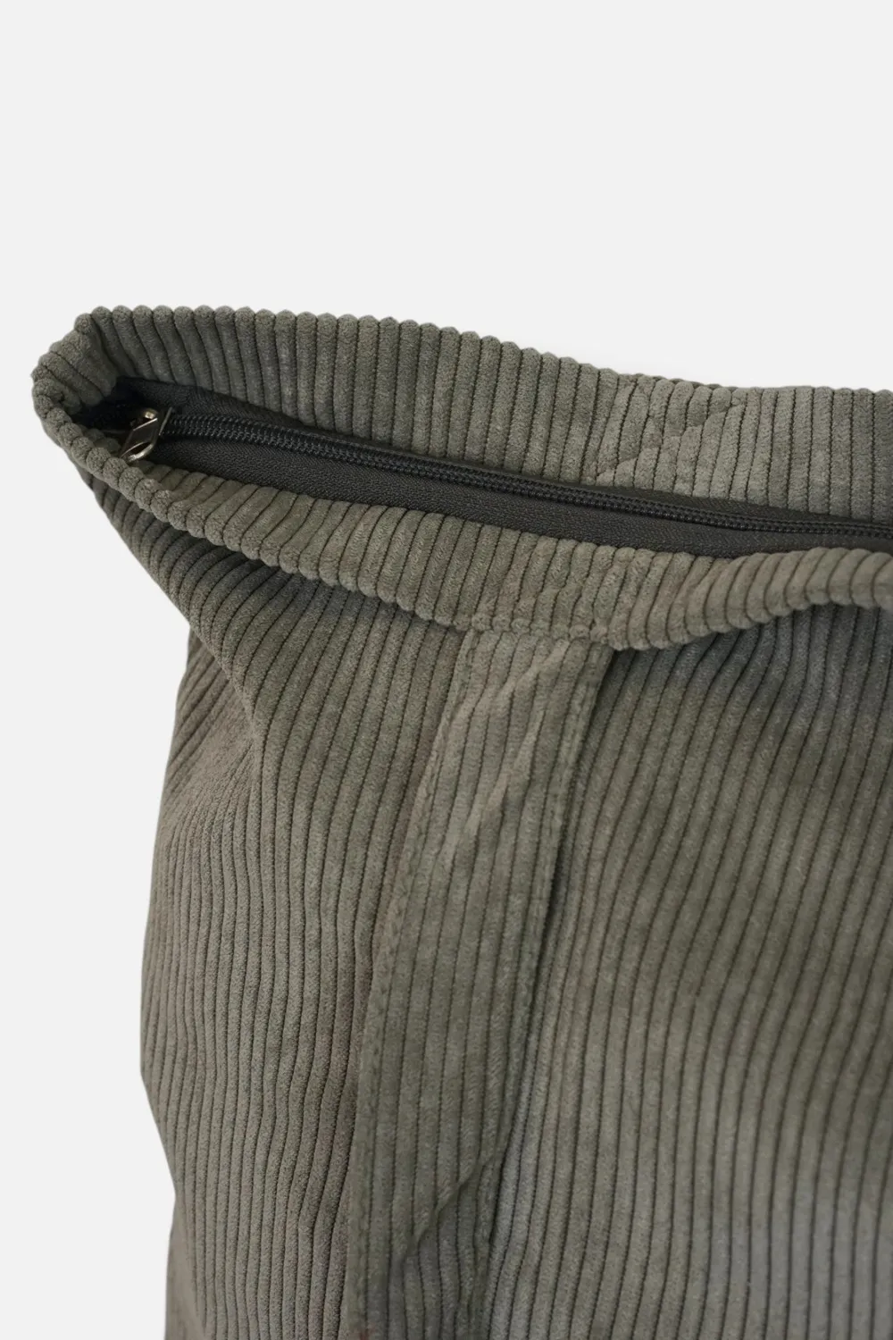 De La Mur Ash shopper stor grå kordfløyel glidelås