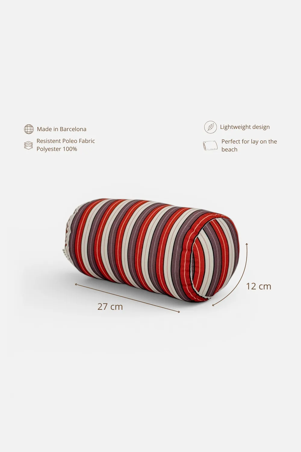 De La Mur Make strandpute 27x12 stripet burgunder