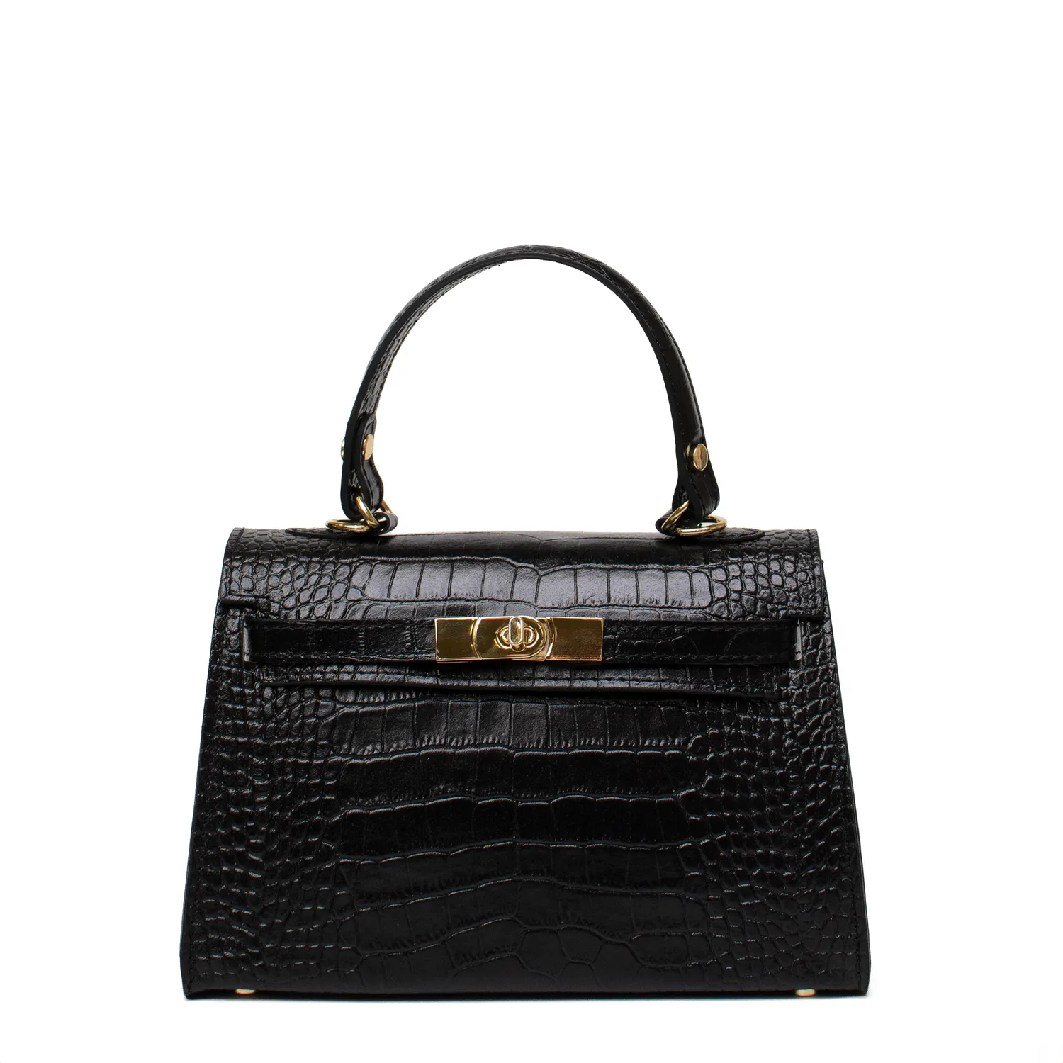 Latalia Trento Maxi croco skinnveske svart