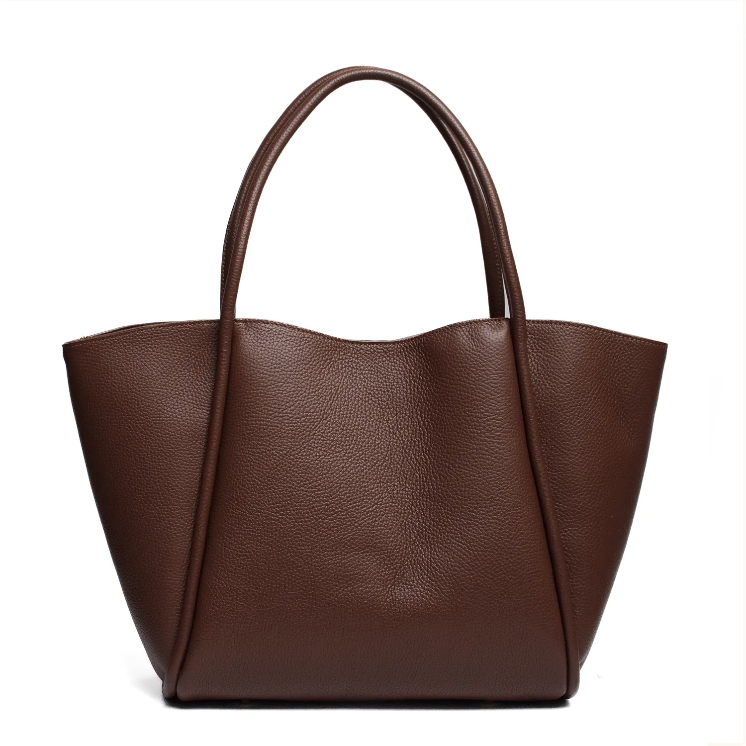 Latalia Florence XL shopper sjokoladebrun skinn