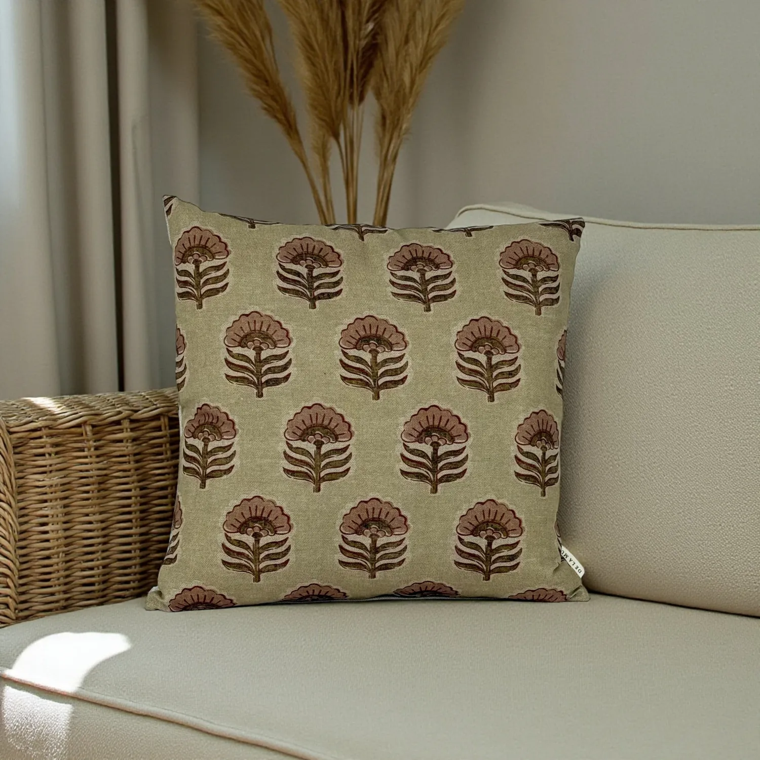 De La Mur Dira putetrekk floral rosa beige