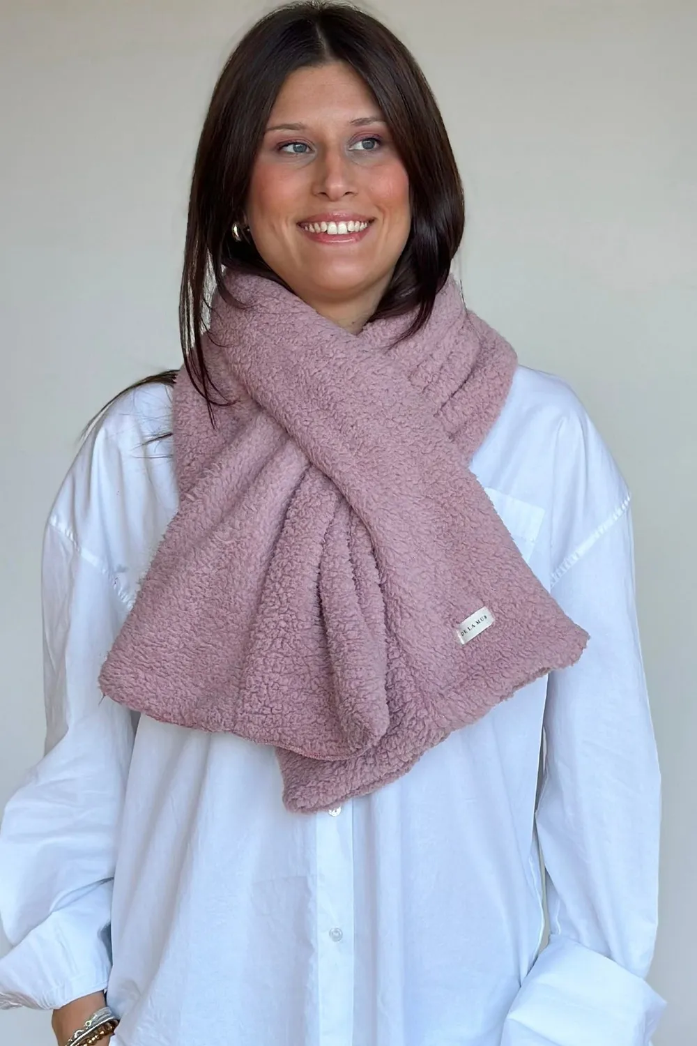 De La Mur Kalt halsvarmer rosa teddy 28x119 cm