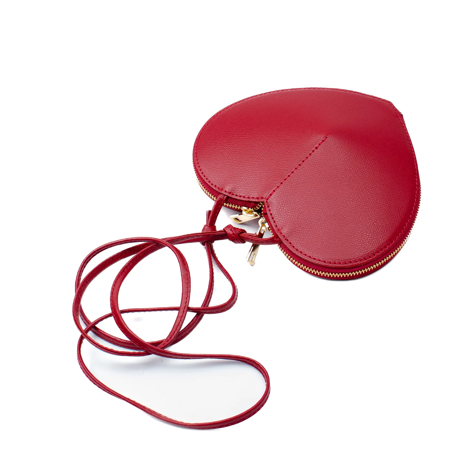 Latalia Heart hjerteveske saffiano mørkerød 20 cm