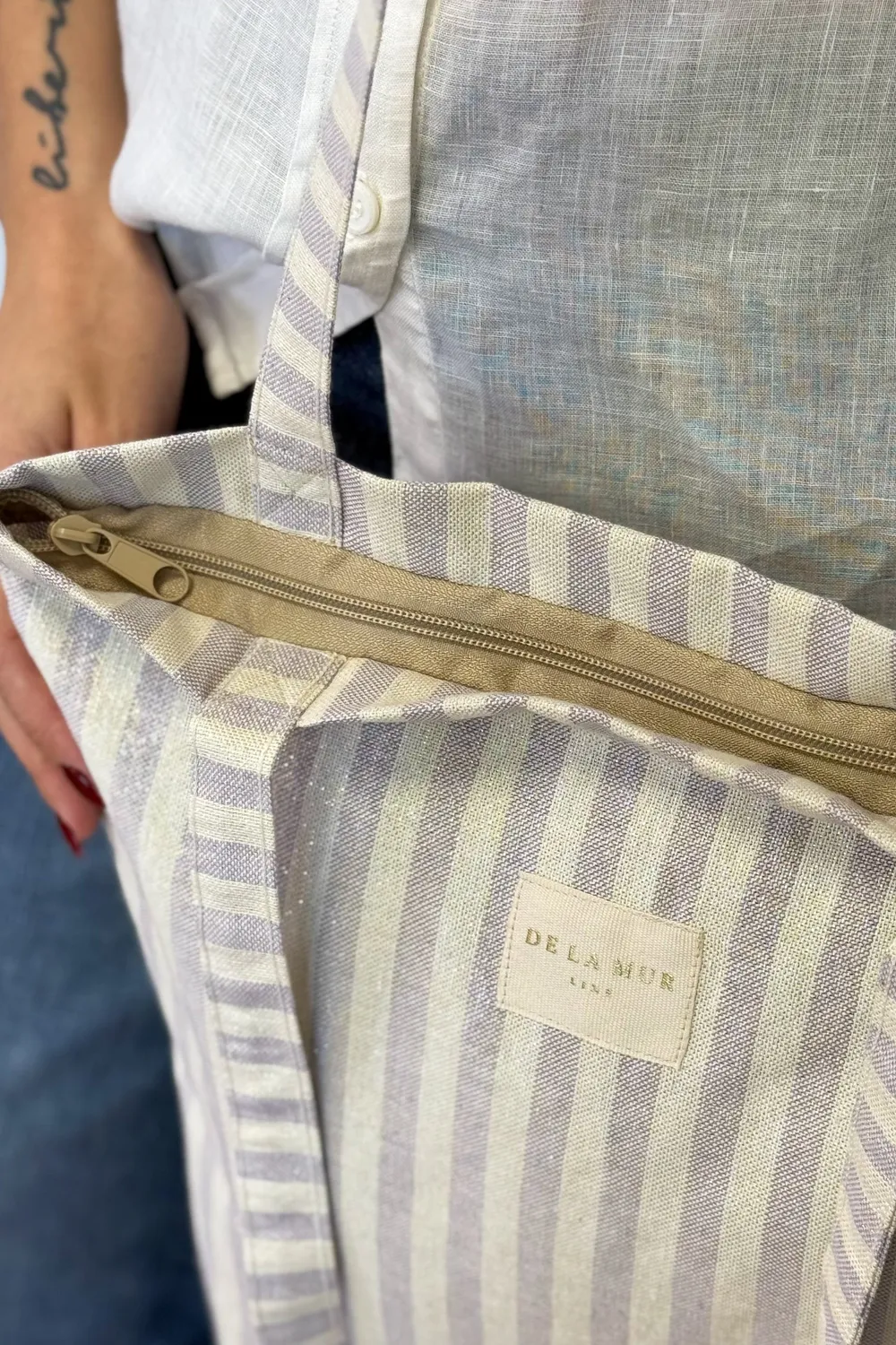 De La Mur Lulil totebag lilla lurex glidelås