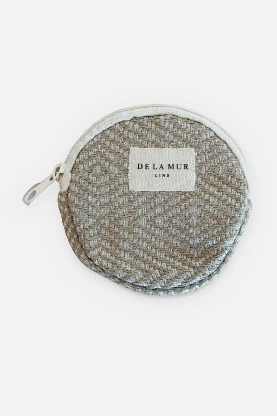 De La Mur Arena myntpung rund beige 10,5 cm jacquard
