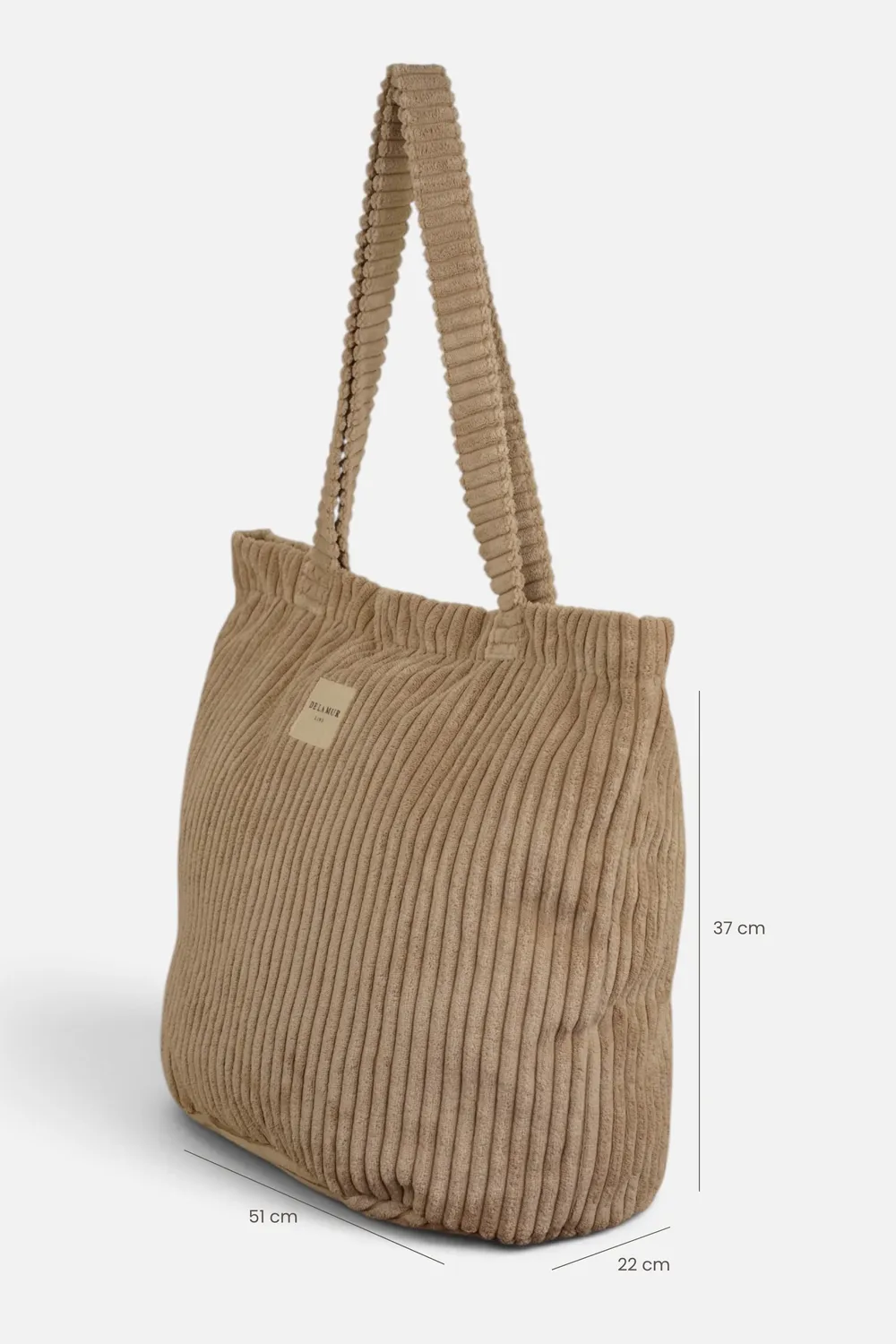 De La Mur Moka stor shopper beige kordfløyel