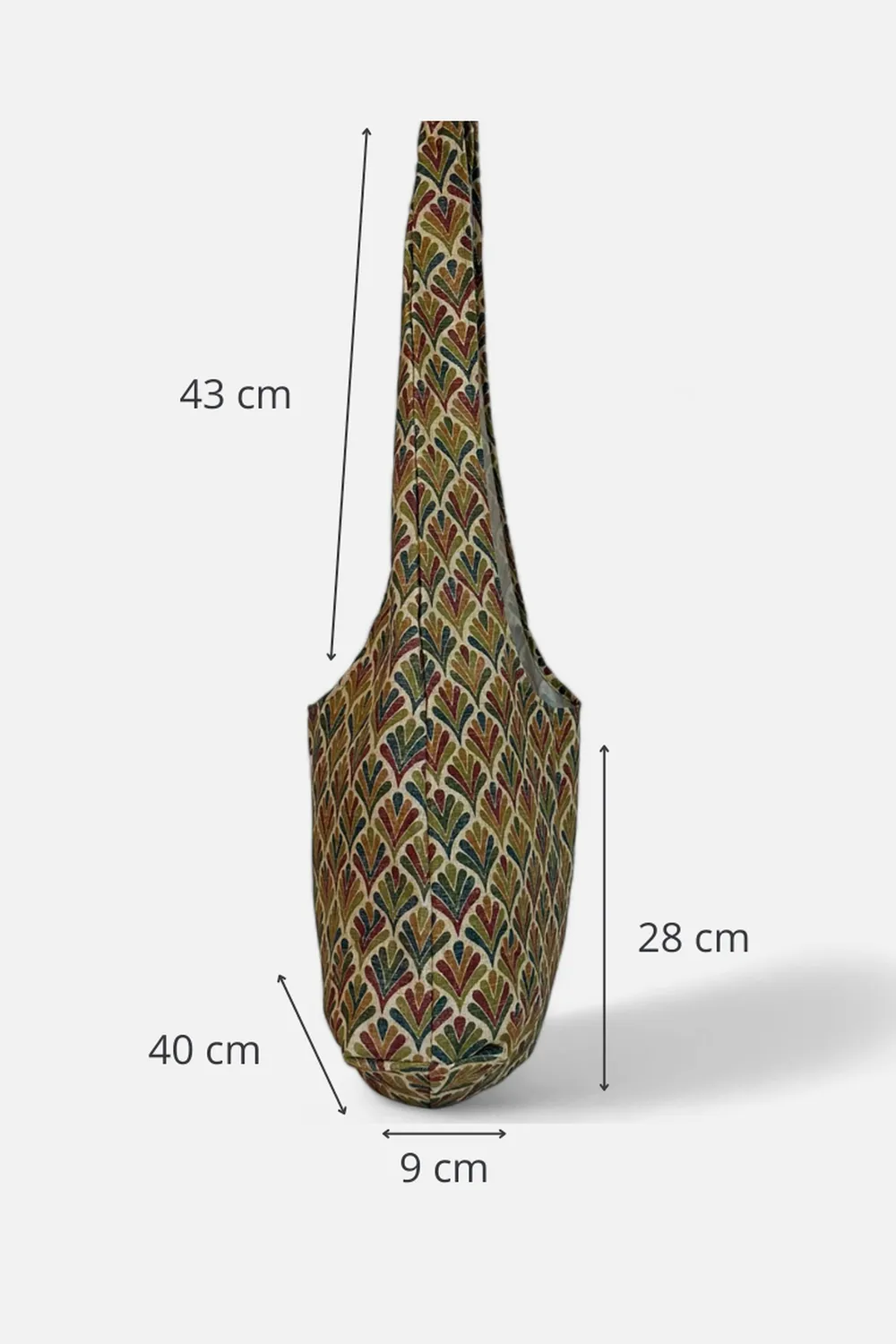 De La Mur Mira oval skulderveske beige grønn