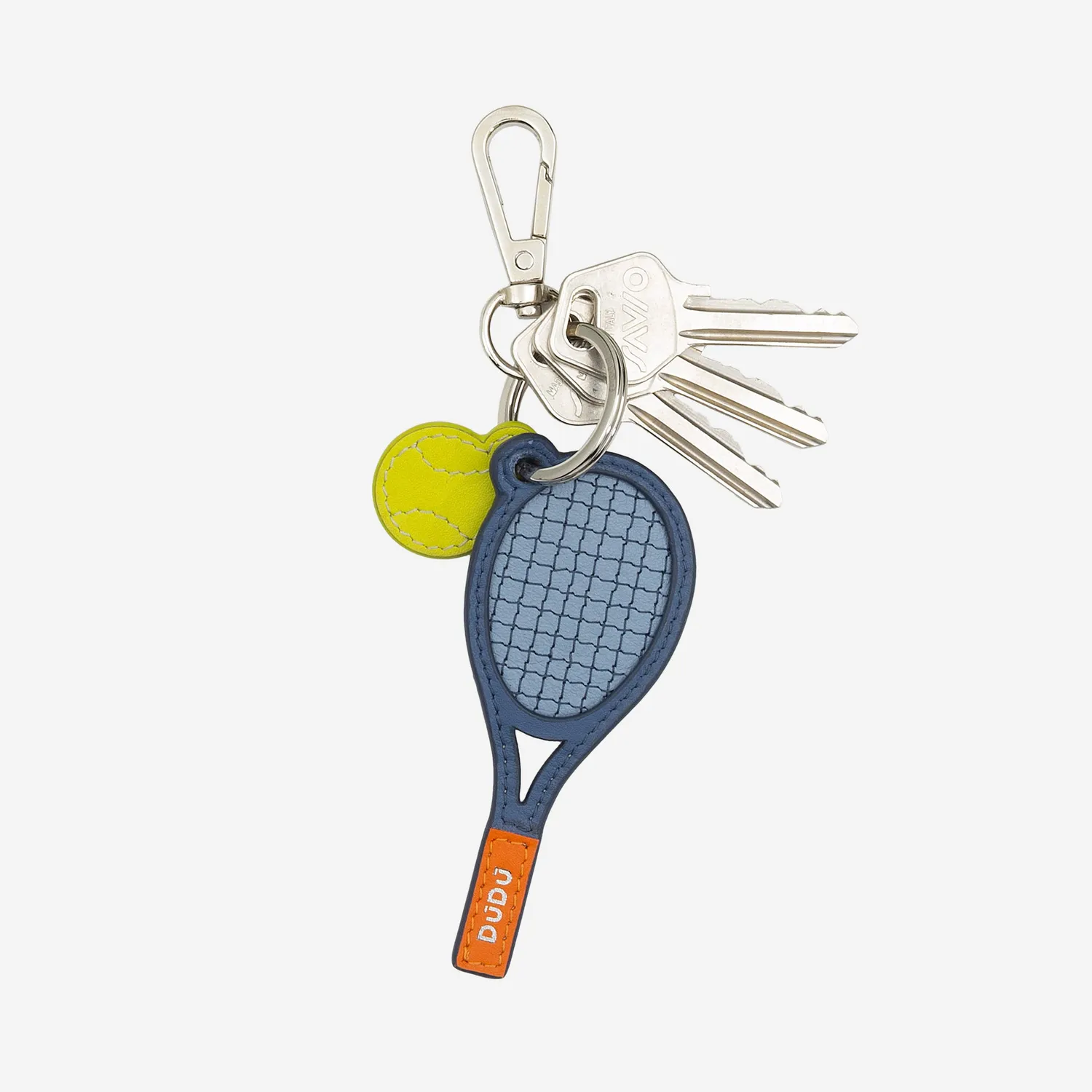 DuDubags Racket nøkkelring i skinn svart tennis