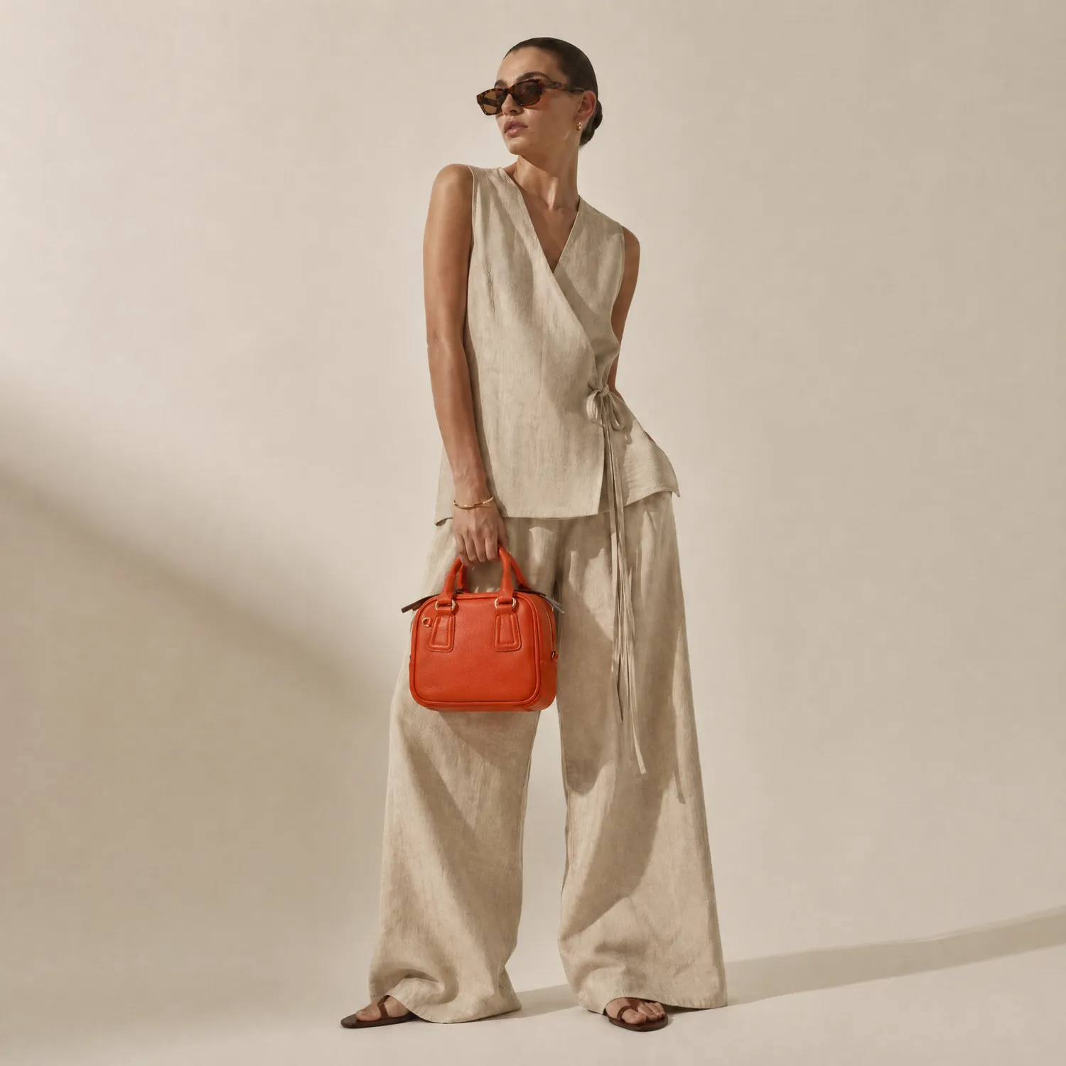 DuDubags Aurora håndveske skinn Cloud grey