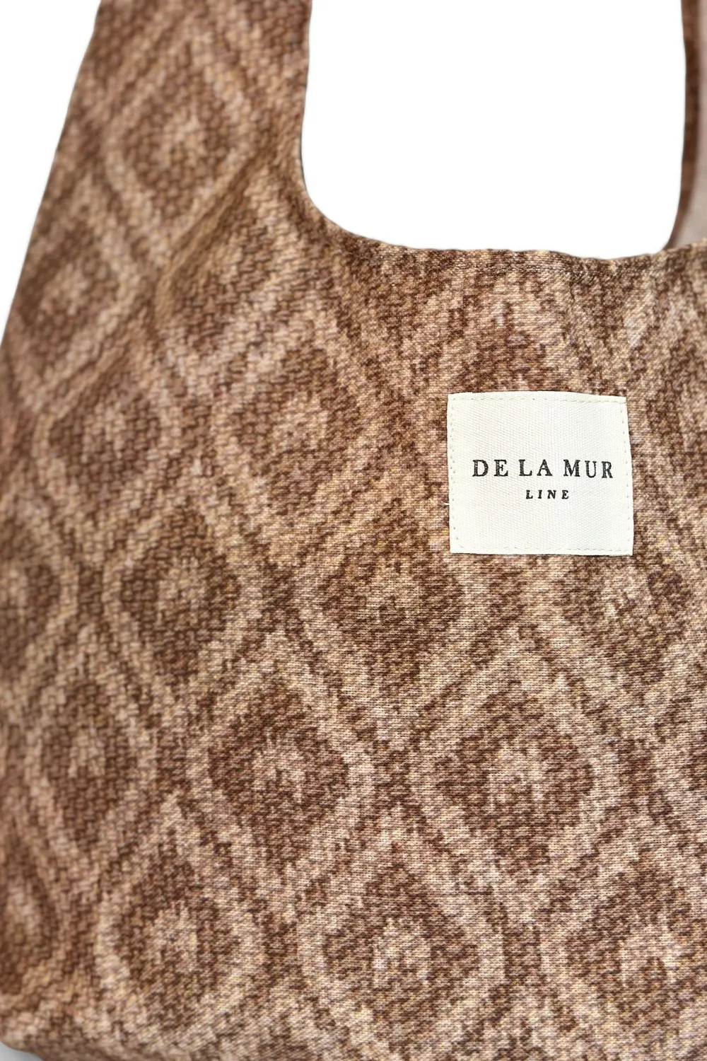 De La Mur Fati oval stoffveske beige mønstret