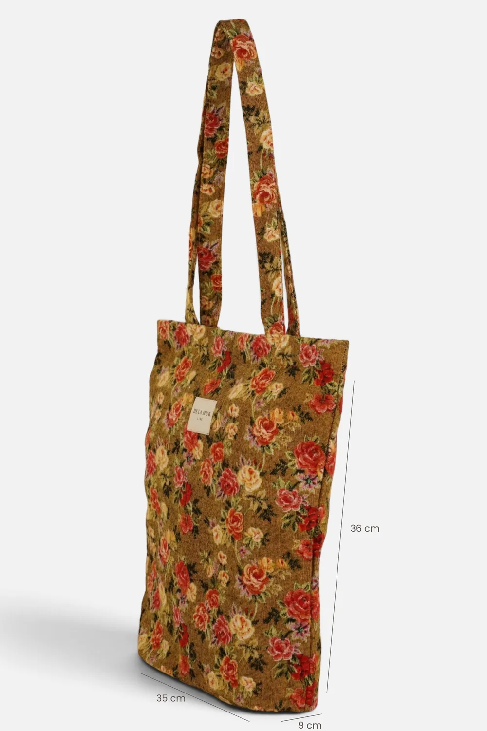 De La Mur Esme totebag 35x36x9 sennep blomster
