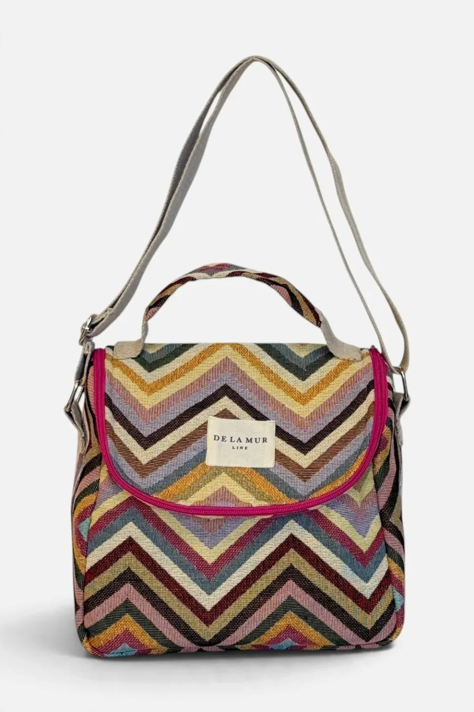 De La Mur Zaga Lunch kjølebag beige ruter isolert