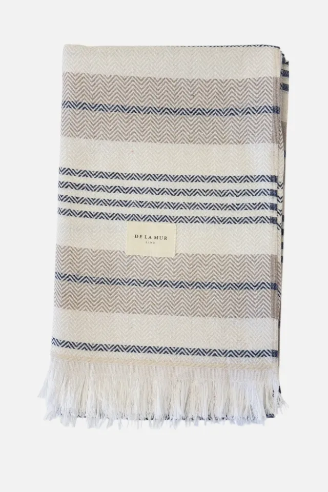 De La Mur Tossa strandhåndkle 102x162 stripet blått