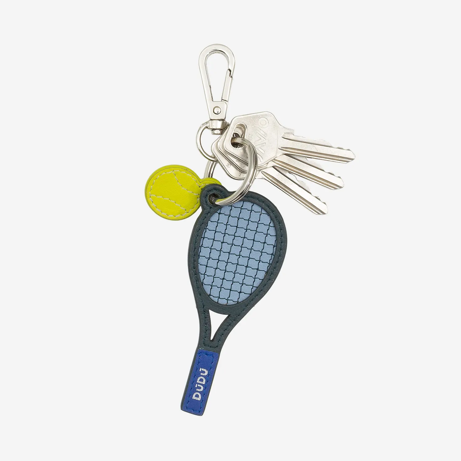 DuDubags Racket nøkkelring i skinn svart tennis