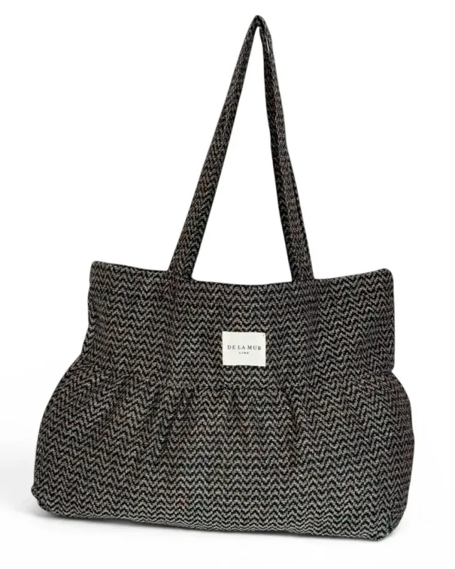 De La Mur Dana Volantes veske beige-svart 44x39 cm