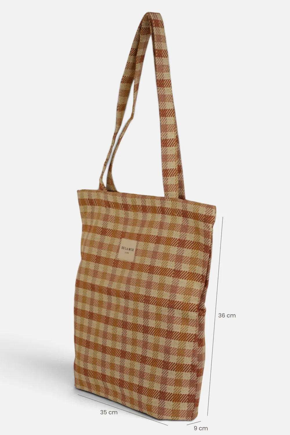De La Mur Zia totebag 35 cm terrakotta rutet