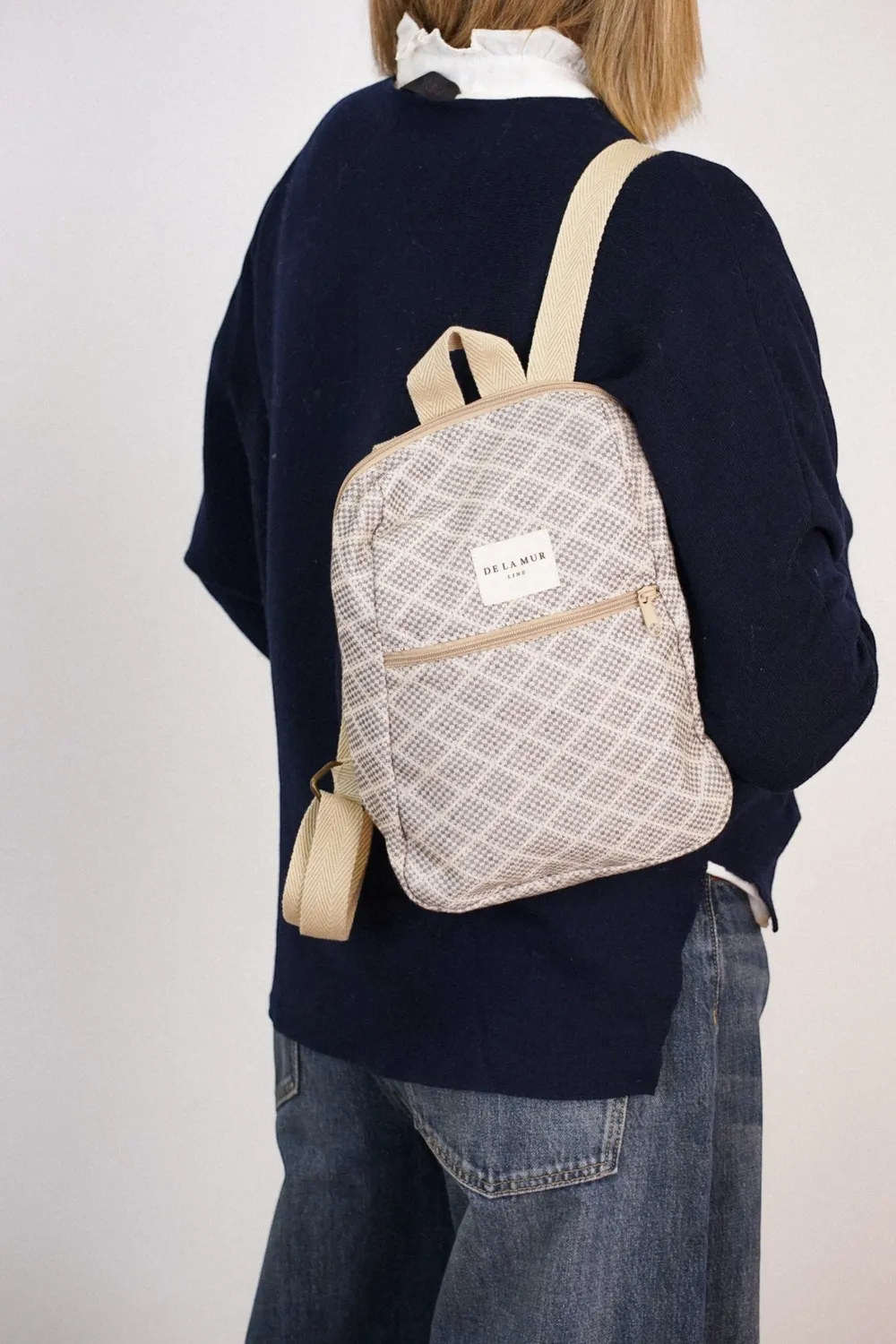 De La Mur Pant ryggsekk 28x31 grå beige