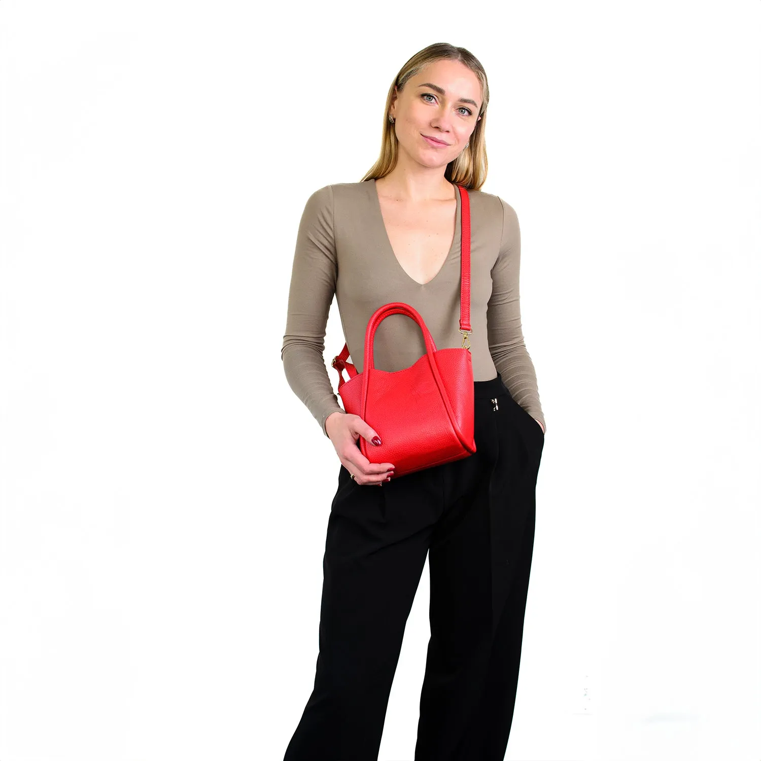 Latalia Florence S skulderveske skinn bordeaux crossbody