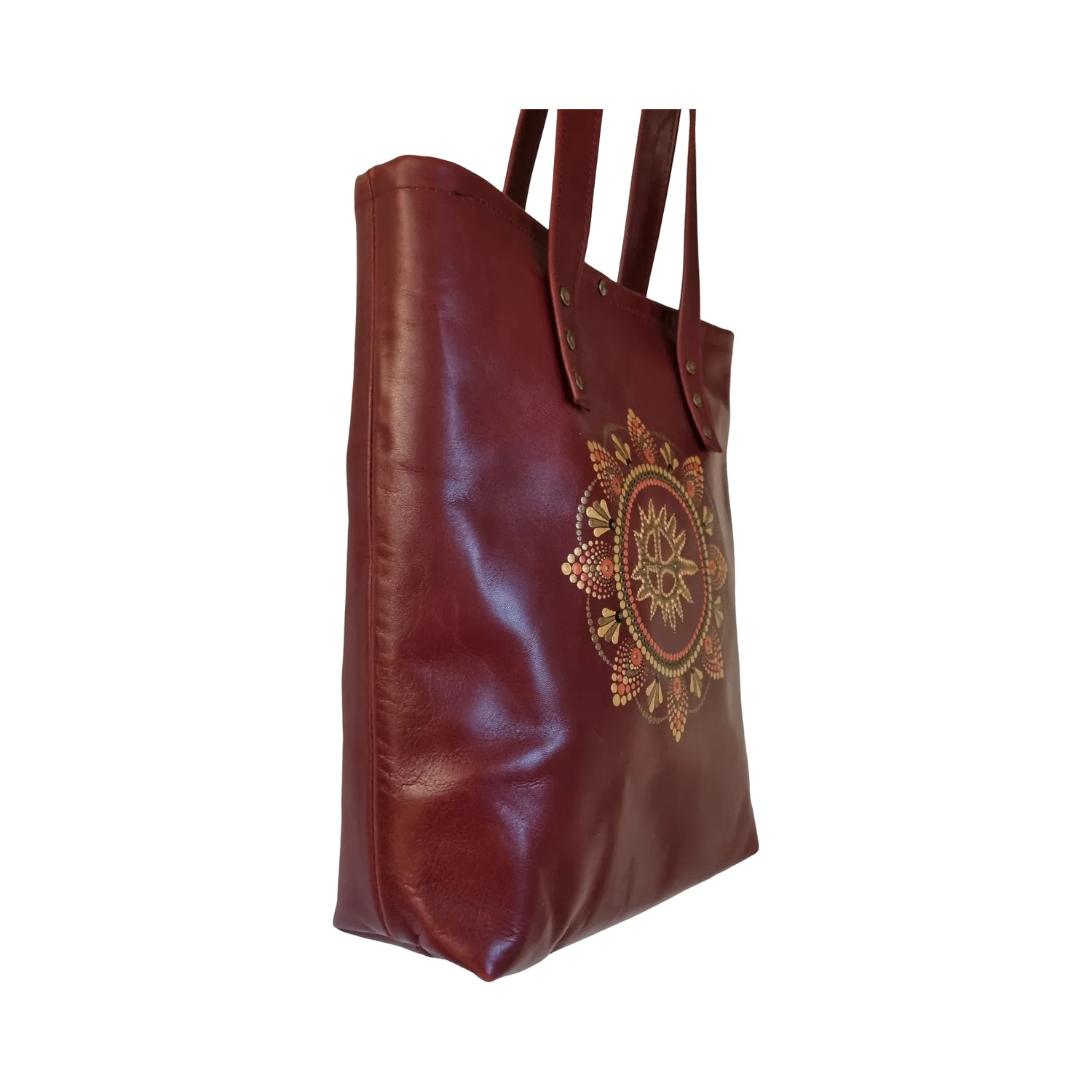 Julia Stray JuTaBag veske vinrød 34 cm gullmandala