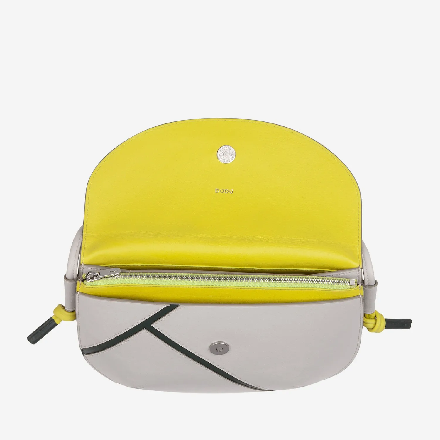 DuDubags Skye skulderveske pearl rund ekte skinn