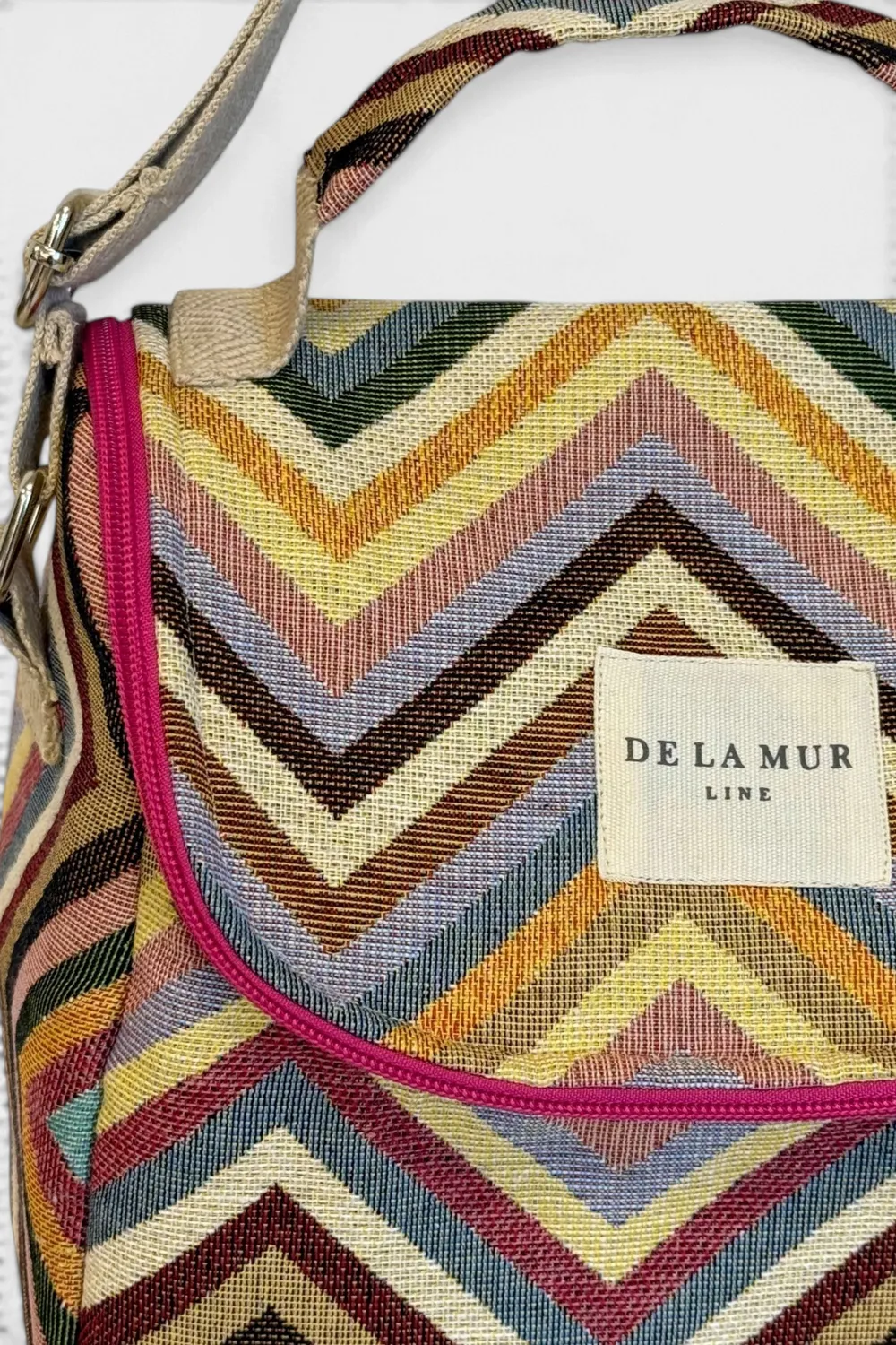 De La Mur Zaga Lunch kjølebag beige ruter isolert