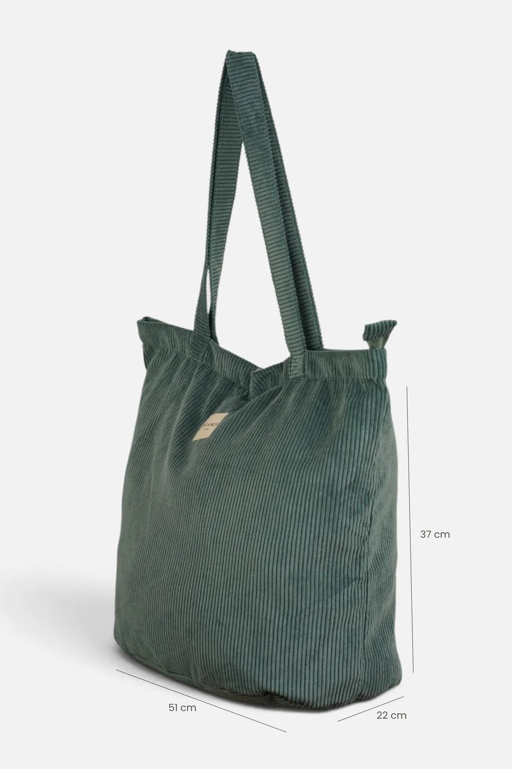 De La Mur Jade shopper blå kordfløyel 51 cm
