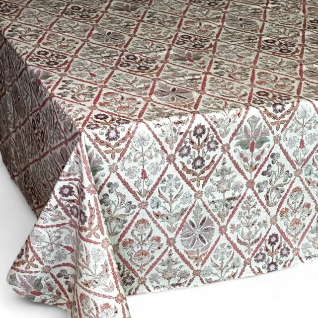 De La Mur Irma duk 150x150 cm beige blomstret