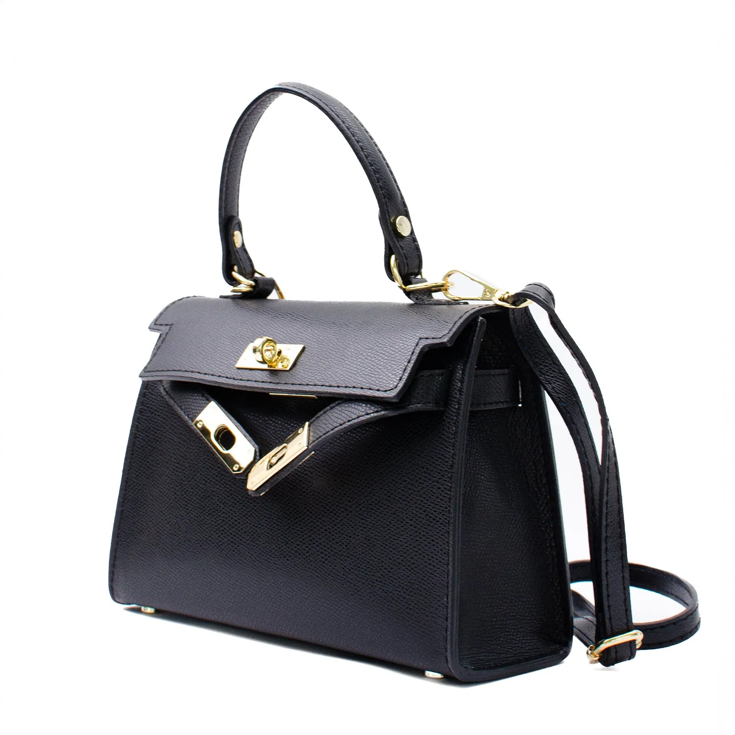 Latalia Trento Maxi saffiano skinnveske svart