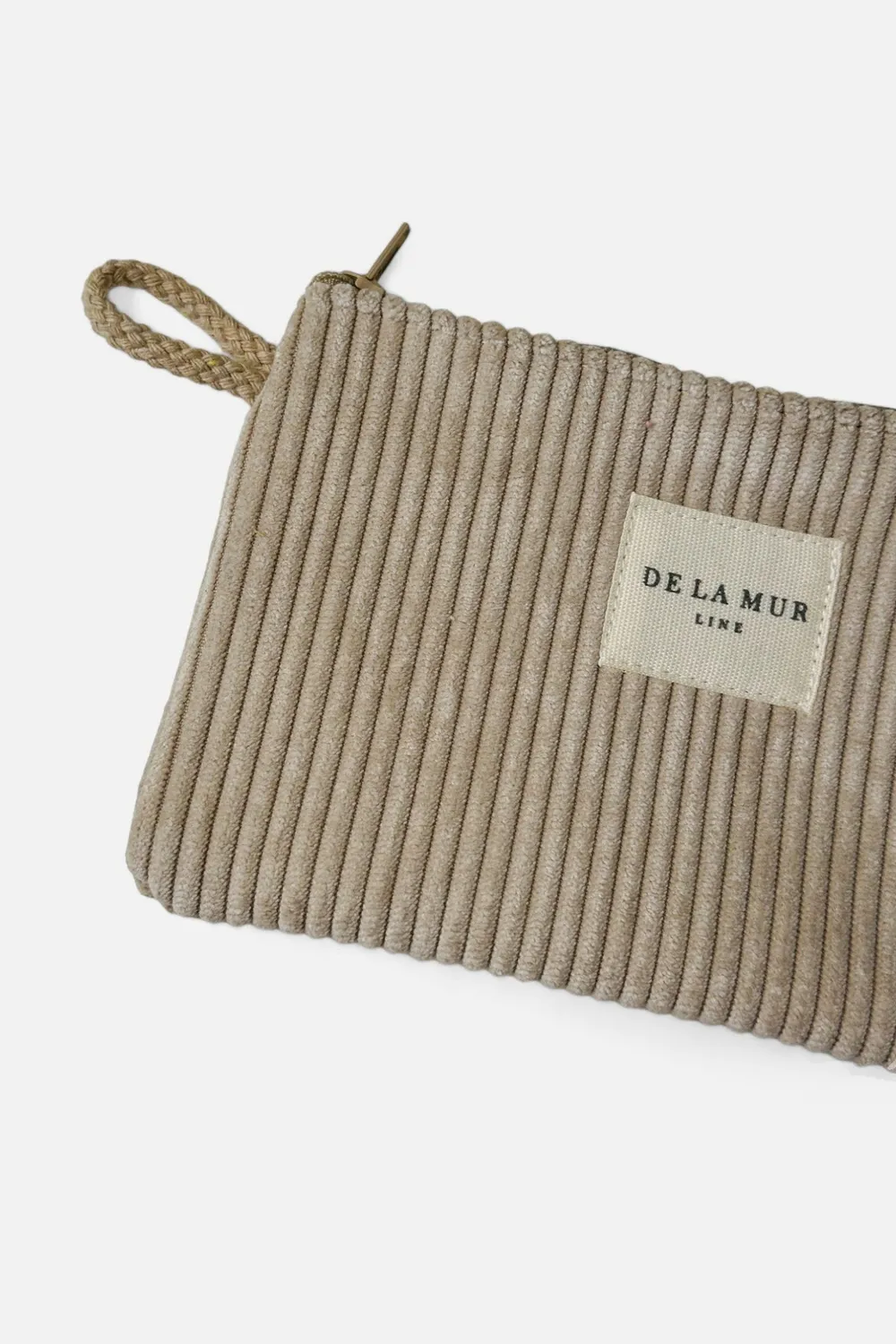 De La Mur Tofe mini toalettmappe 17x10 cm beige kordfløyel