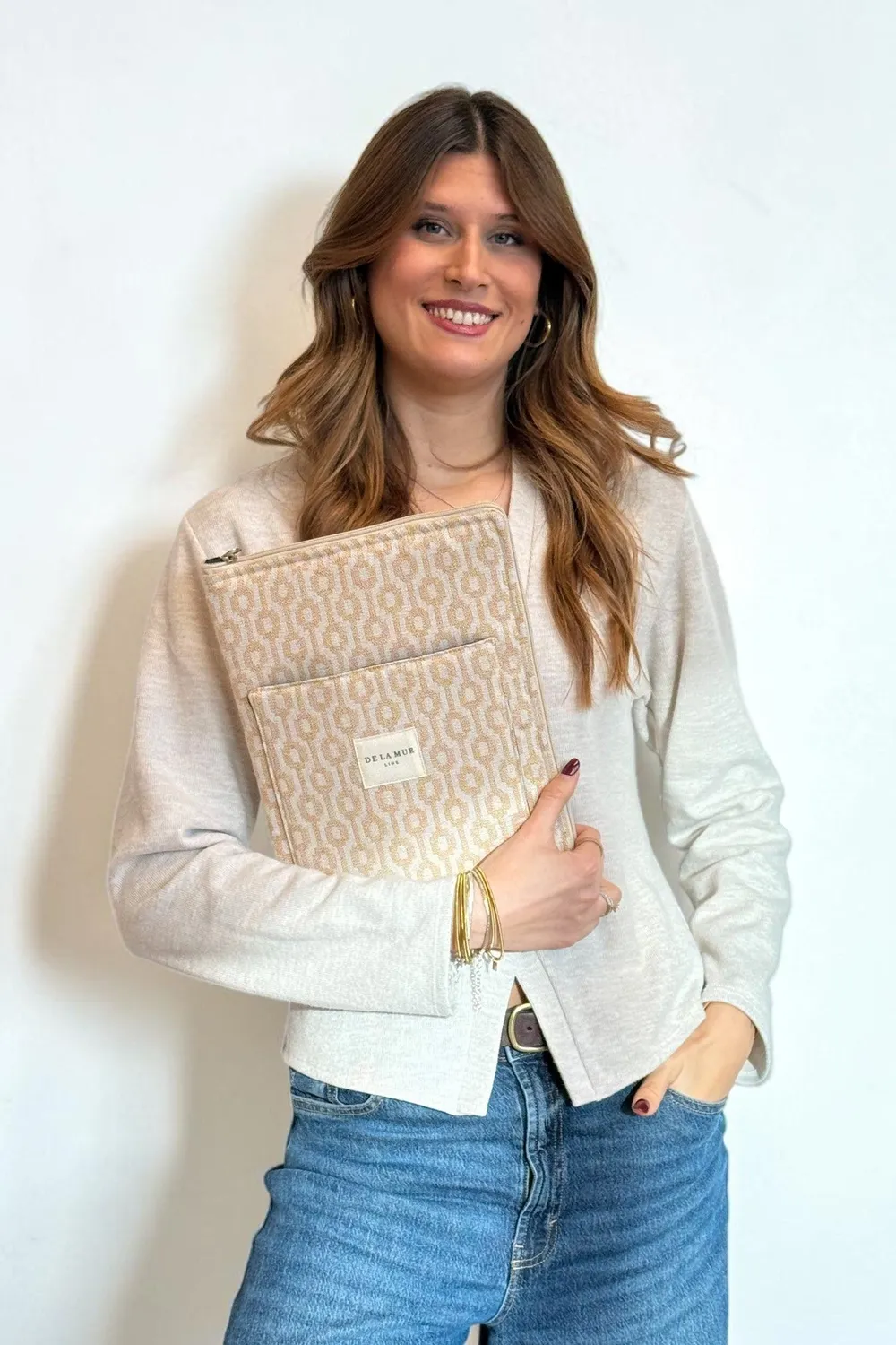 De La Mur Chipre laptopmappe beige mostaza