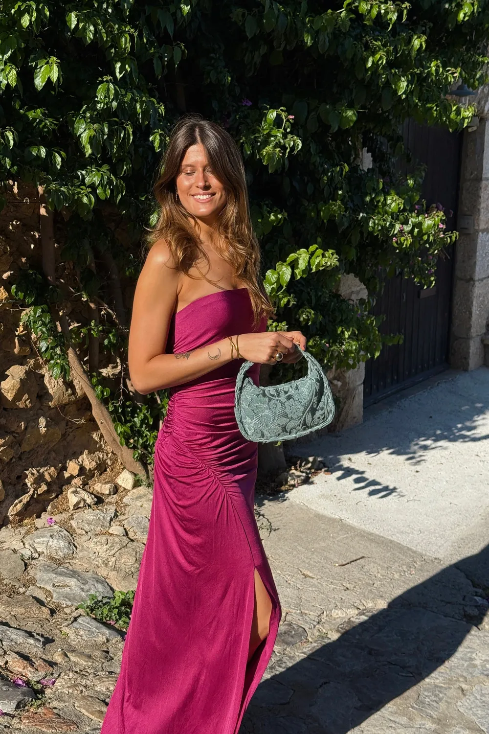 De La Mur Cesca Ovalado selskapsveske blå blomst