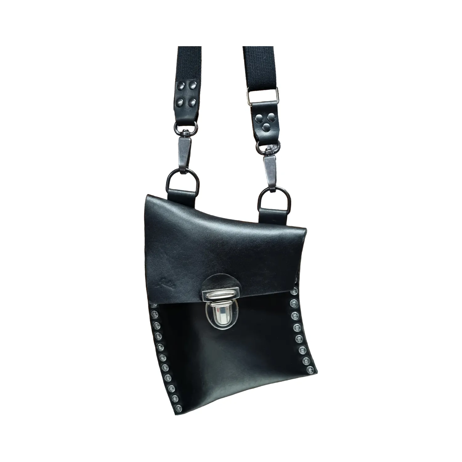 Julia Stray asymmetrisk lærveske S 26x18 cm svart