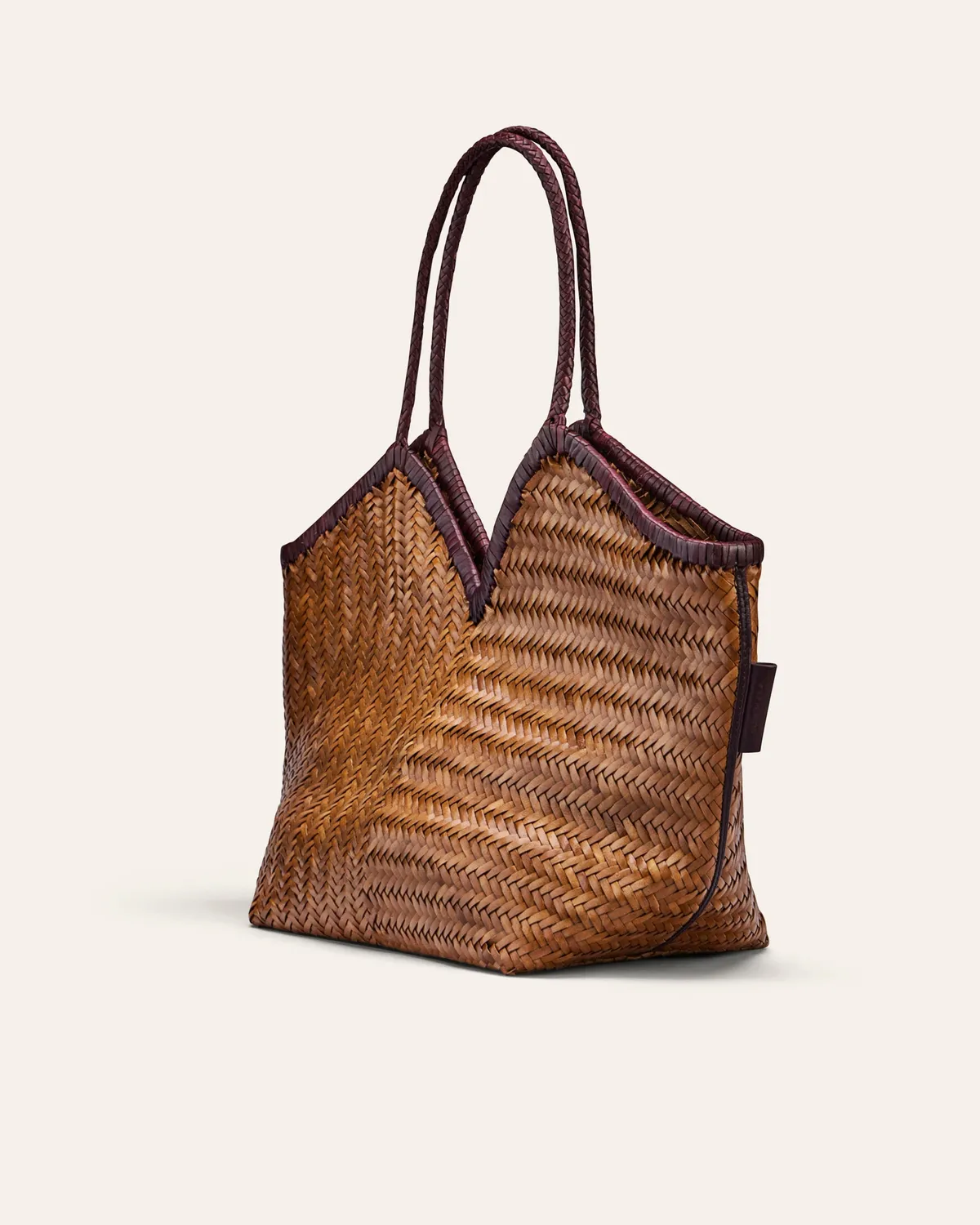 Calajade Humi toteveske Camel/Fudge bøffelskinn stor