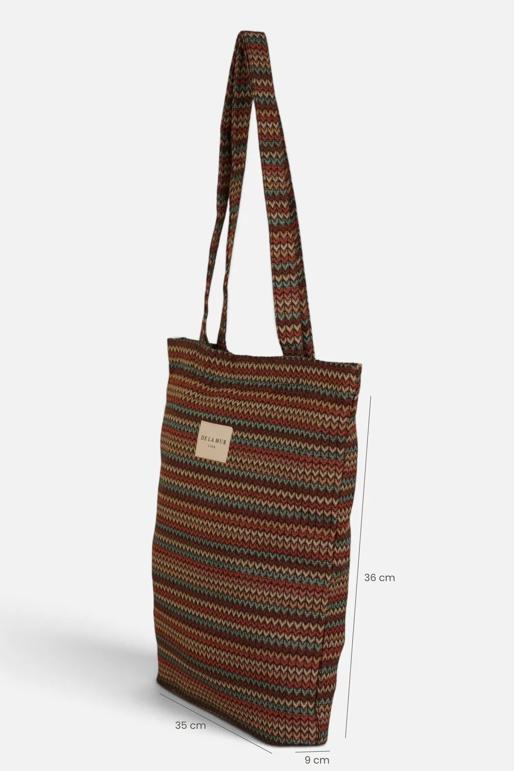 De La Mur Fron totebag 35x36x9 cm glidelås geometrisk