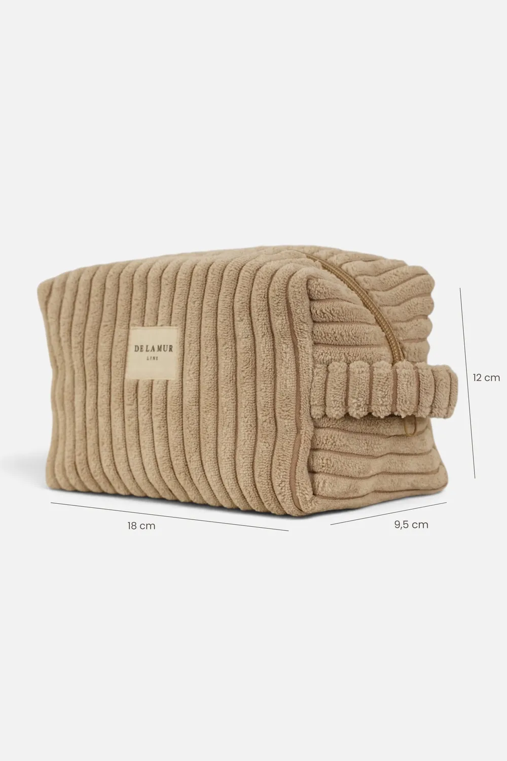 De La Mur Mediano Moka toalettmappe beige kordfløyel