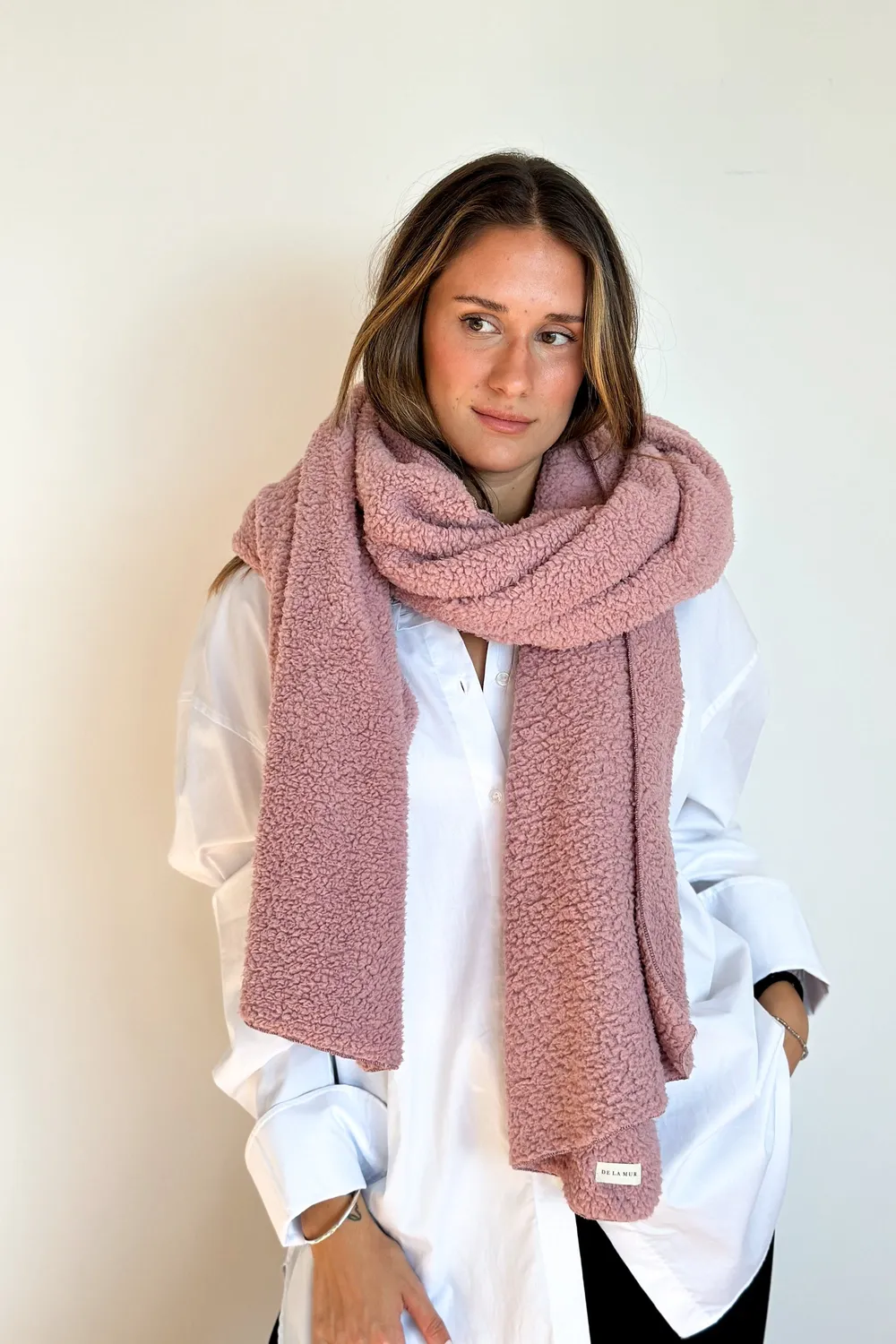 Kalt skjerf rosa maxi 49x240 cm teddy