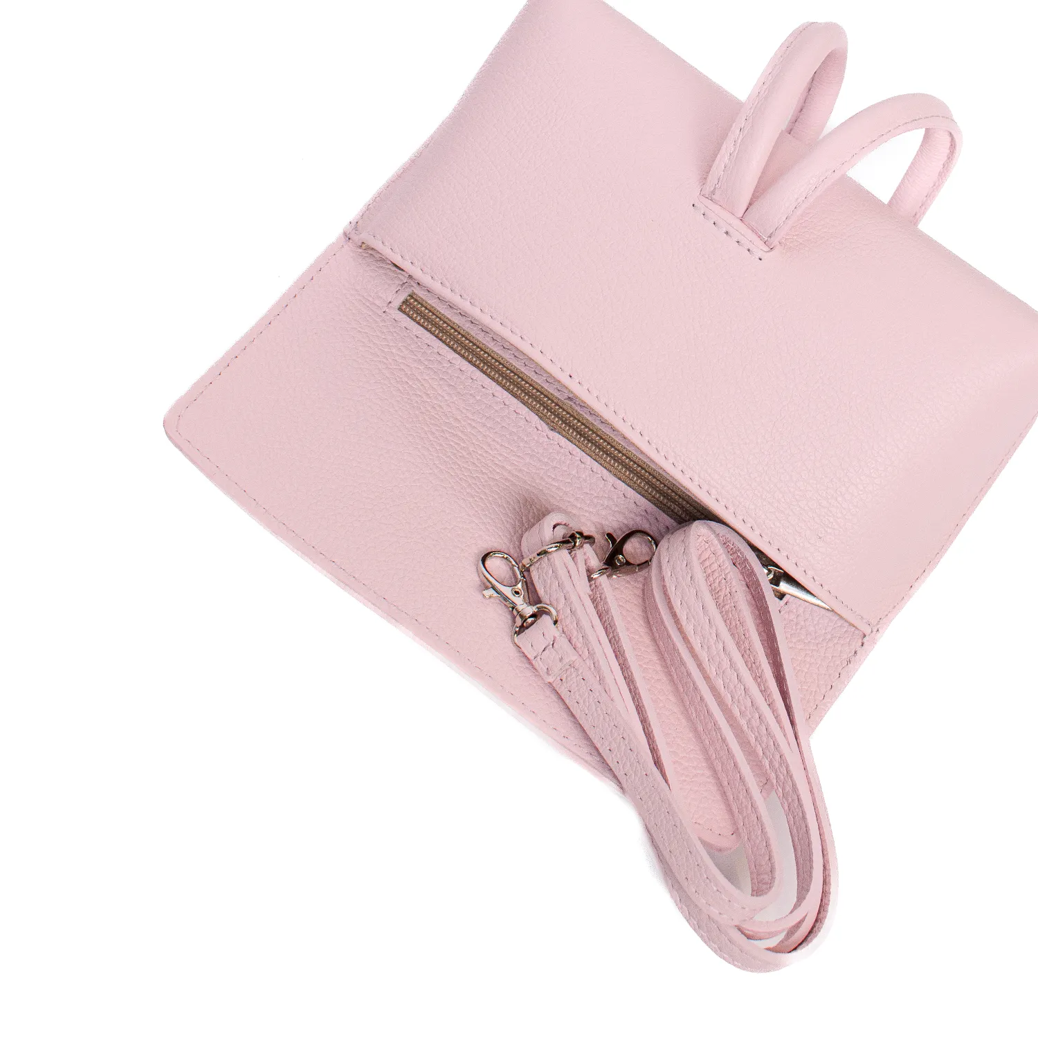 Latalia Barletta miniveske pastellrosa i skinn