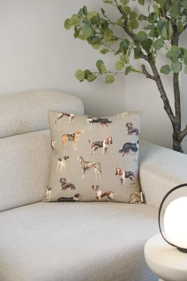 De La Mur Dog putetrekk 45x45 beige hund