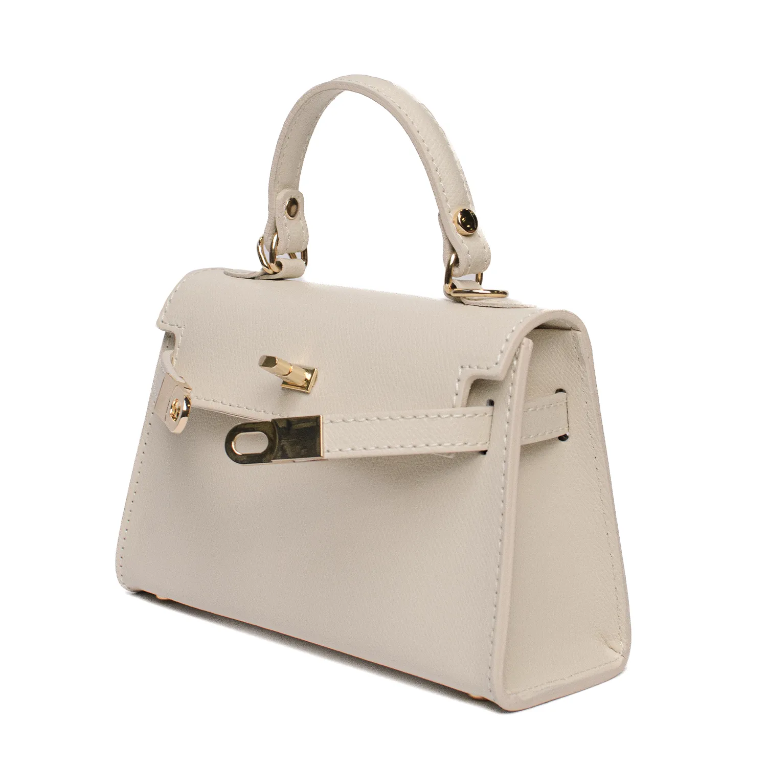 Latalia Trento skinnveske beige saffiano 22 cm