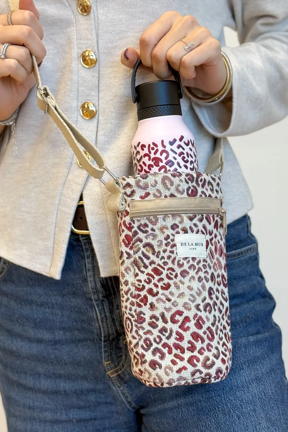 De La Mur Talco flaskeveske 1,5L rosa leopard