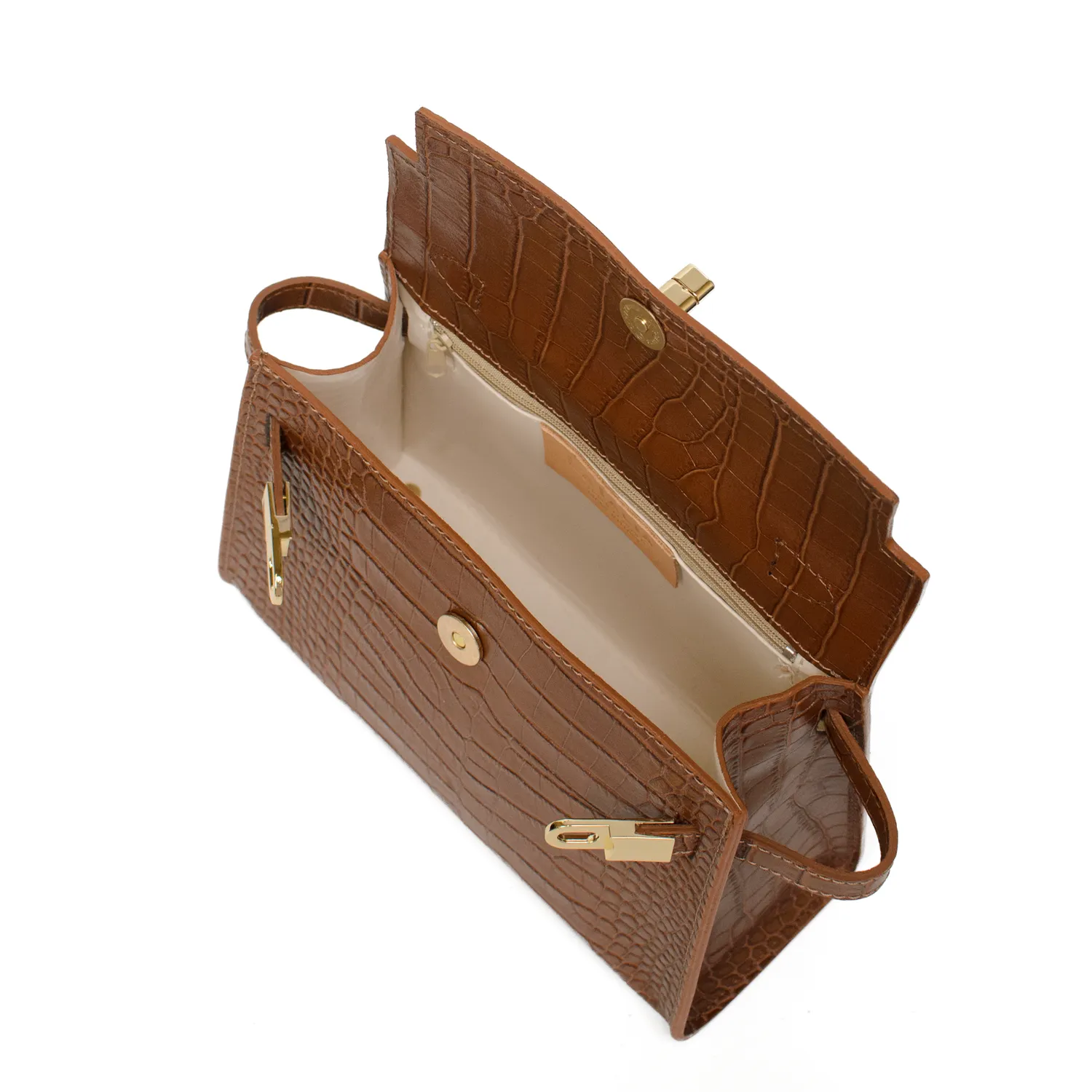 Latalia Trento Maxi skinnveske camel croco