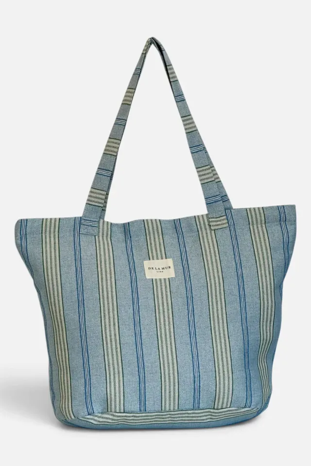De La Mur Cata Grande shopper blå stripet