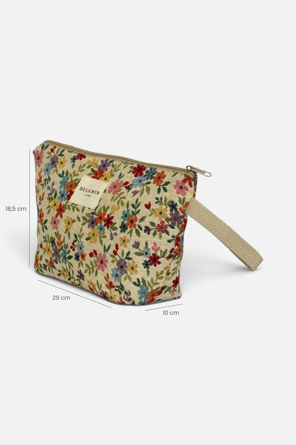 De La Mur Blum toalettmappe 29x18 cm beige