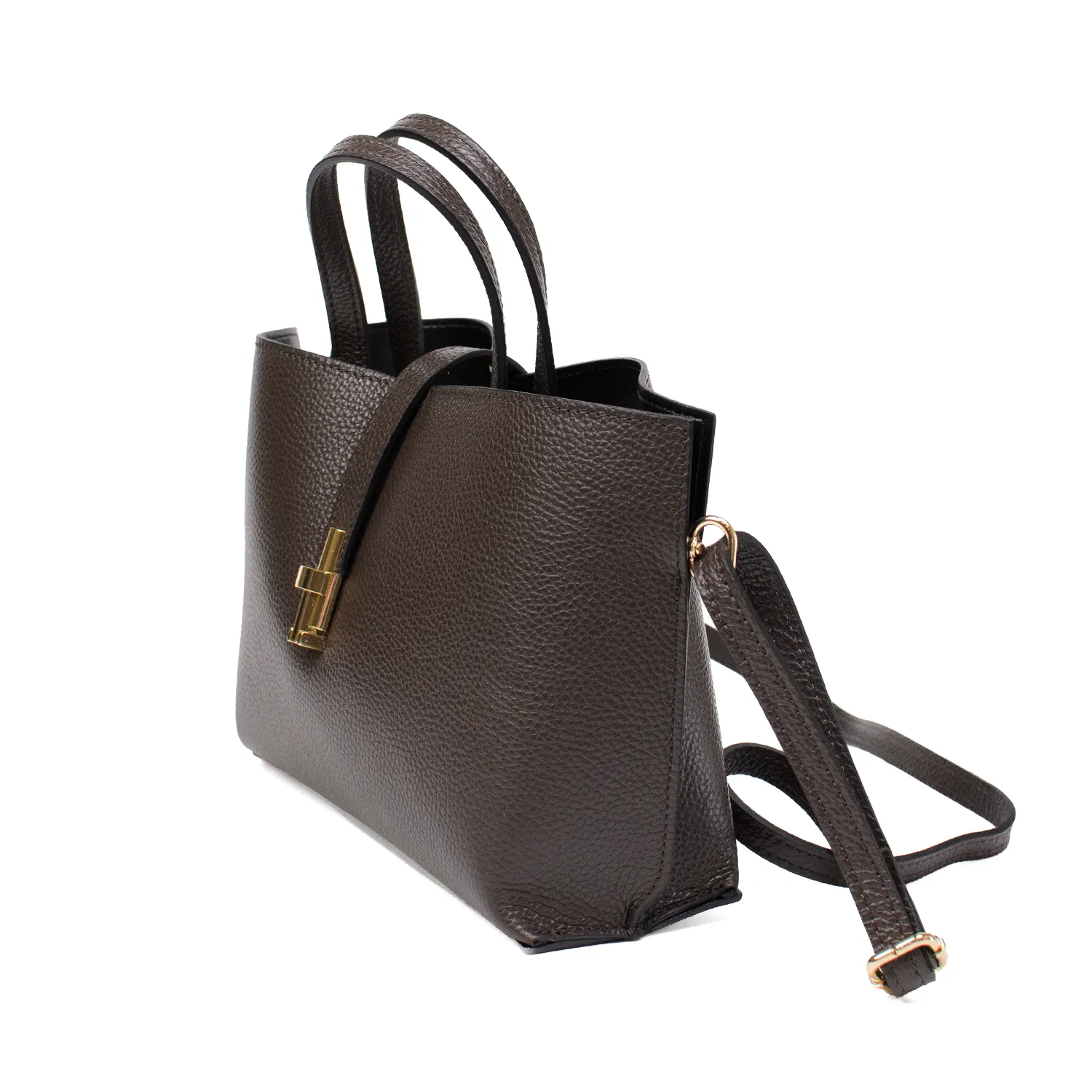 Latalia Aversa skinnveske mørkebrun 33 cm 3 rom