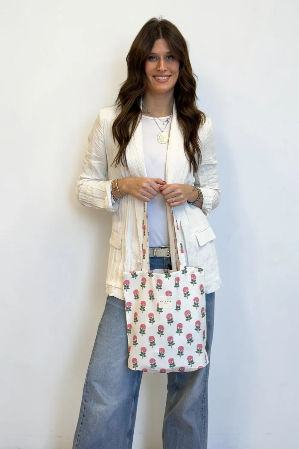 De La Mur Naha handlenett liten blomstret tote bag